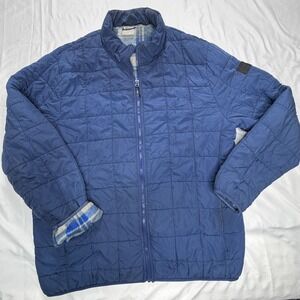 VOYAGER Men's Blue Quilted Insulated Jacket XL/EG Plaid Lined